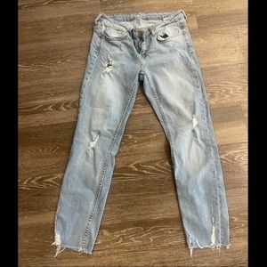 ZARA Denim Lightly Ripped Skinny Jeans